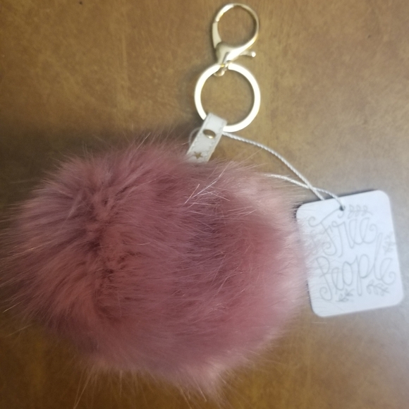 Free People Mauve pom keychain w/ Gold clasp - Picture 6 of 8